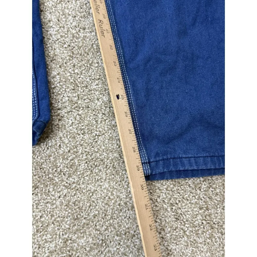 Liberty Overalls Mens 52x30 Big Tall Blue Denim Bib Relaxed Fit Workwear Pockets - Picture 4 of 10
